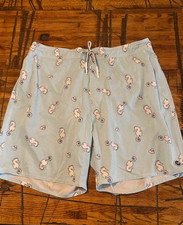 JOHNNIE-O SURF SWIM TRUNKS Size XL Blue AOP Seahorse EXCELLENT
