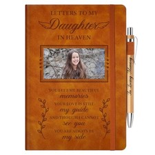 Memorial Gifts For Loss Of Grief Journal With Photo Insert, Letters To Daughter