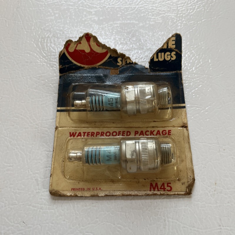 Vintage Lot Of 2 AC Spark Plugs M45 New Old Stock GM Flint Michigan