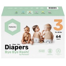 Parasol Clear Dry Natural Disposable Diapers - Size 3 - 64ct