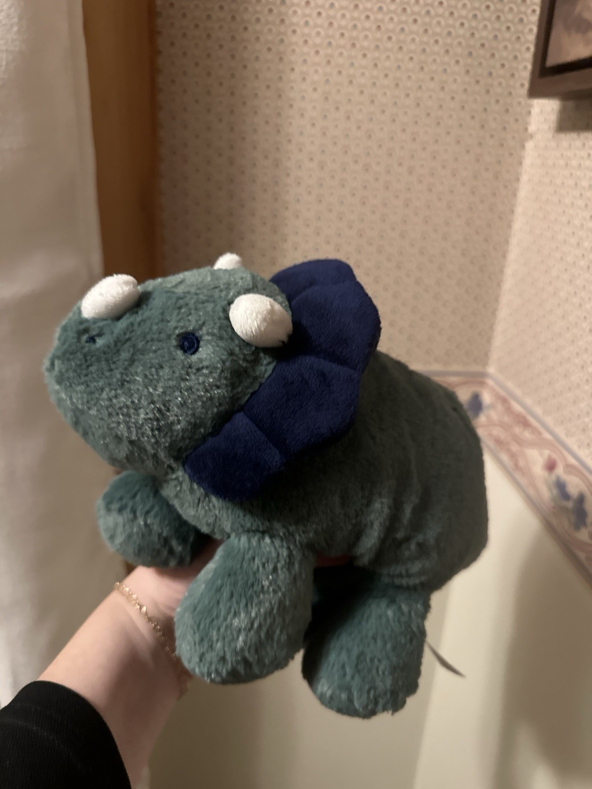 Carters Just One You Dinosaur Triceratops Stuffed Baby Plush Green Blue Toy