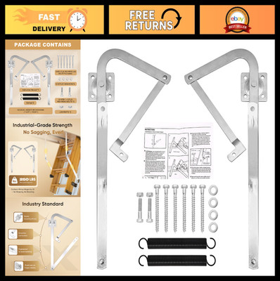 Heavy Duty Attic Ladder Hinge Arms with Springs, Fits Werner Ladders Post-2010