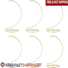 10 Inch Gold Metal Ornament Display Stands Set of Six Elegant Sturdy Holders New