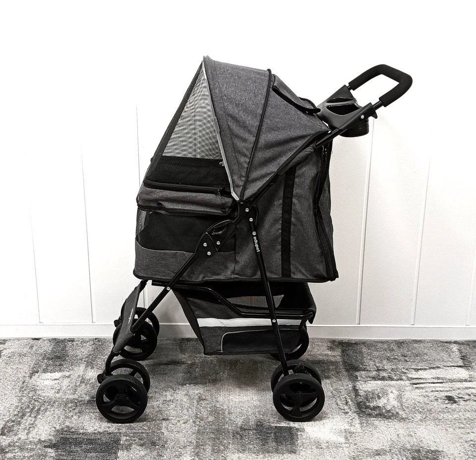 EDUPET Katzen-/Hundewagen Haustierbuggy mit Staufach Gurt - Bild 2 von 4