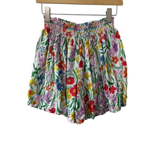 Mini Boden White Floral Print Loose Flowy Pull On Shorts Girl's Size 11-12 - Picture 6 of 7