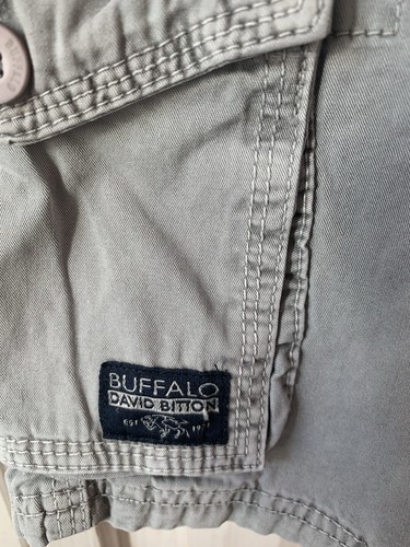 Pantalones Cortos Buffalo David Bitton Niños 6 Bolsillos Carga Caqui Algodón Nuevos con Etiquetas - Imagen 2 de 8