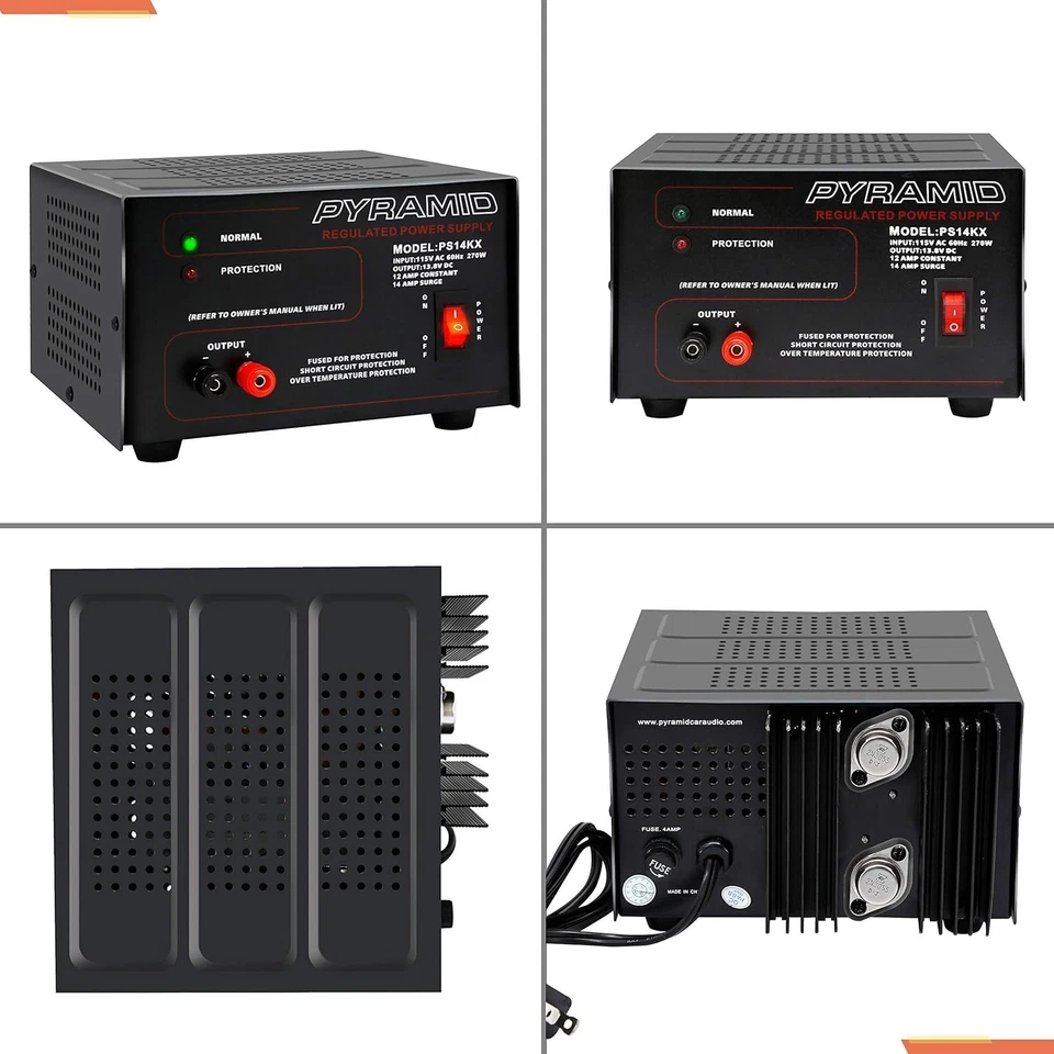 Pyramid 5A AC-to-DC Bench Power Supply Converter 12V Converter w/ 13.8V Dc 115V - Image 2 of 4