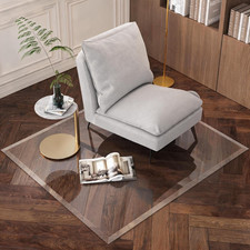 50x44-Inch Tempered Glass Chair Mat with Beveled Edge, 5mm Thick Floor Mat and O