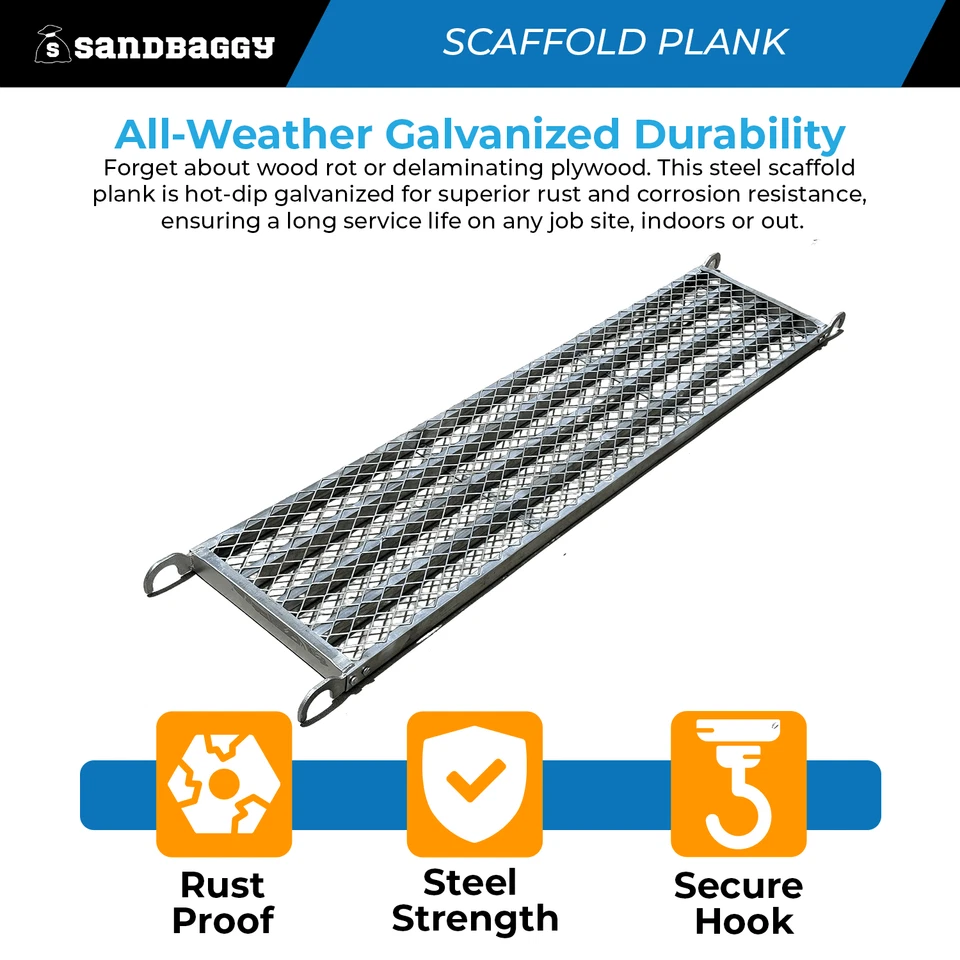 Tablón de andamio de 15,5 pulgadas para espacios confinados y marcos estrechos - Sandbaggy - Imagen 3 de 4