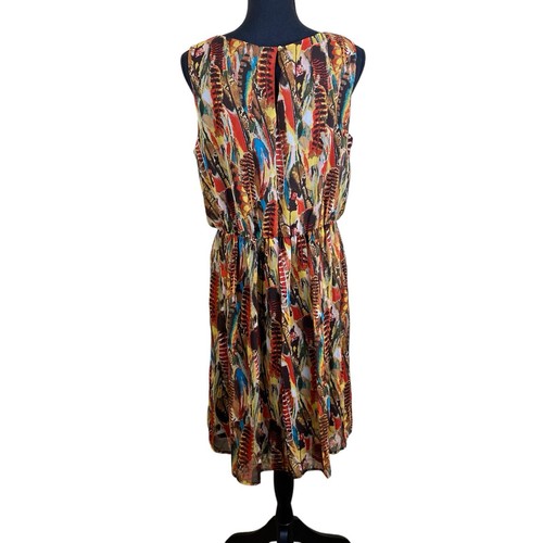 NWT Cato Earth Tone Sleeveless Overlay Pleaded Above Knee A Line Dress 14 - 第 5/7 張圖片