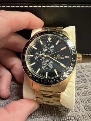 Invicta Aviator 45mm Gold Stainless Steel Case and Strap Men's Watch (38968)