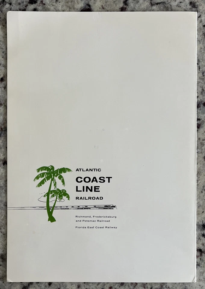 De colección 1964 Atlantic Coast Line RR Menú FLORIDA ESPECIAL Comedor Coche Comedor Tropic Foto 2 de 4