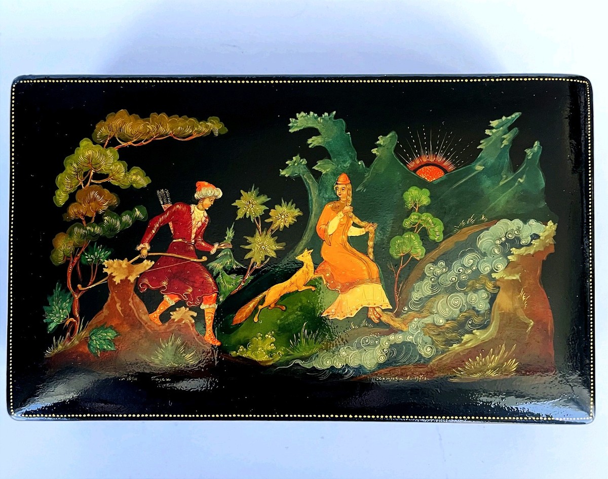 ❗Palekh 1971 Russian Lacquer box fairy tale 