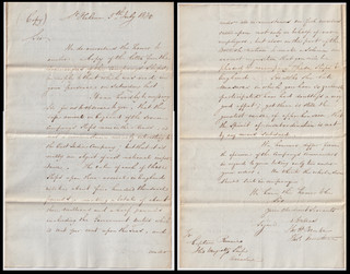 1830 East India Co Mutiny Letter St Helena Rebellion Gov Dallas To HMS Ariadne