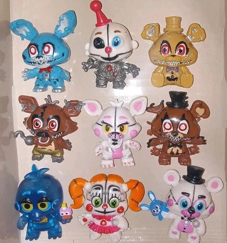 FIVE NIGHTS AT FREDDY'S FNAF MYSTERY MINI LOT OF 9 L@@K!!! 🐻 🦊 🐥 🐰 🤡 🤖