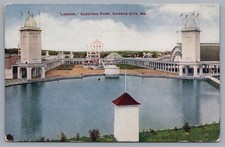 The Lagoon Electric Park Kansas City Missouri MO Postcard