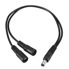 1 Male to 2 Female DC Power Splitter Cable for CCTV Security Cameras 32cm