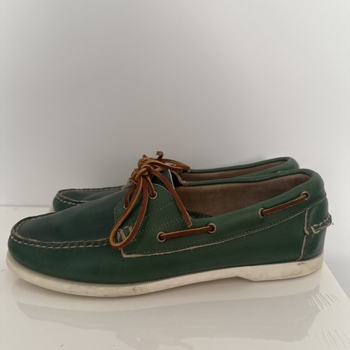 Allen Edmonds Maritime Leather Boat Shoes Loafers Green Men’s Size 9.5D Handsewn - Picture 3 of 12
