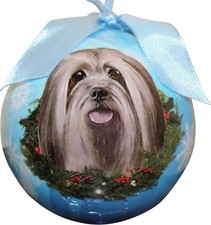 LHASA APSO Shatterproof Ball Ornament--3"- by E  S Pets - CBO-23