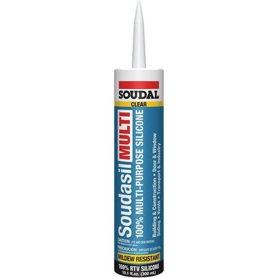 Soudal 10.1oz Clear Multi-Purpose 100% RTV Silicone Sealant - Mildew Resistant