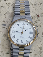 VINTAGE TISSOT SEASTAR D 391 WHITE DIAL WITH DATE AND ROMAN NUMERALS. WORKING