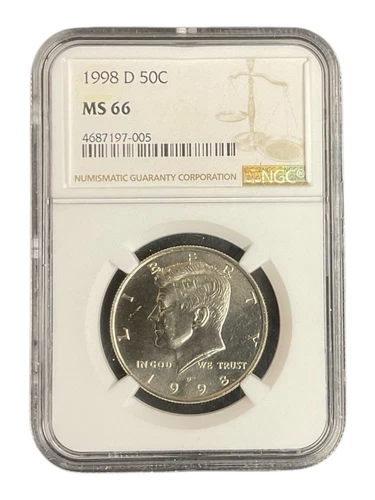 1998-D KENNEDY HALF DOLLAR GRADED NGC MS66