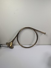 Vintage Brass French Horn- fox call hunt bugle copper military decor decorative
