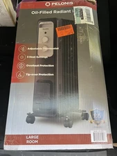 Pelonis 1500W Electric Oil Filled Radiator Space Heater - Black