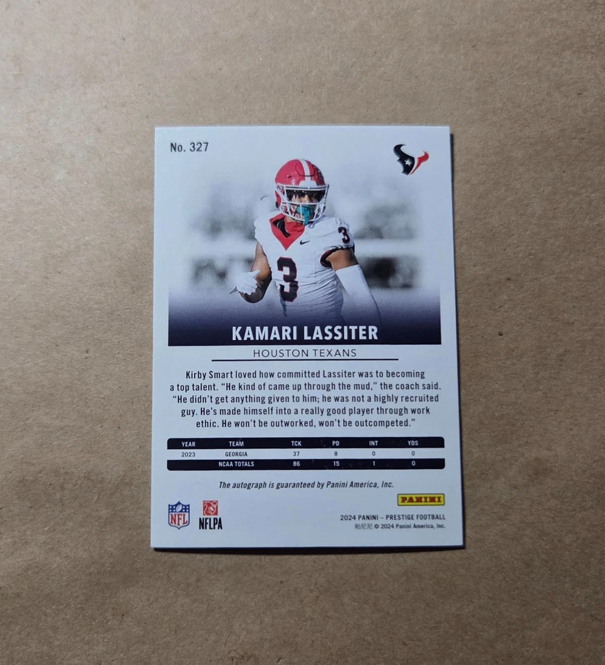 KAMARI LASSITER ~~~ (#'d  sp  /99)  ROOKIE AUTOGRAPH ~~~ 2024 panini prestige - Image 3 of 3