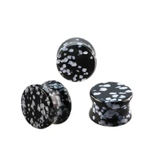 6G to 13/16 Inch Snowflake Concave Double Flare Ear Gauges Plugs Sold as Pair