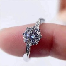 2Ct Round Cut Lab-Created Diamond Engagement Wedding Ring 14k White Gold Plated