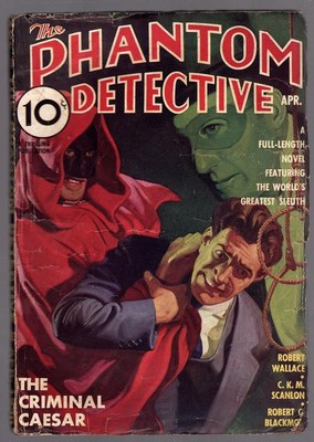 Phantom Detective Apr 1936 Belarski Hooded Menace cover - Pulp
