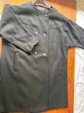 80s Komitor Jacket Womens Collarless Wool Blend Lined Coat VTG USA Made