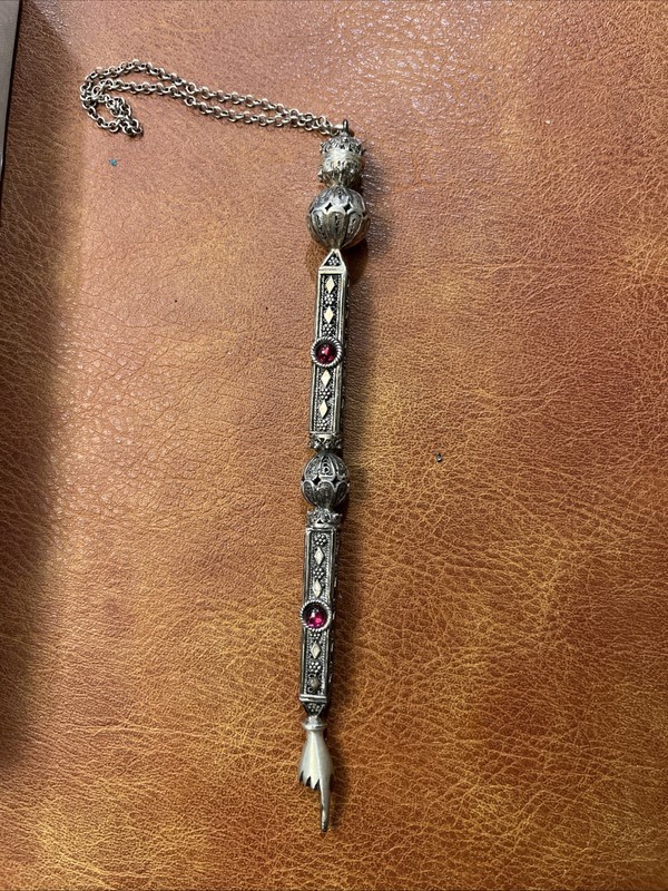 Vintage Sterling Silver TorahYad Pointer 6.25" Filigree Exquisite