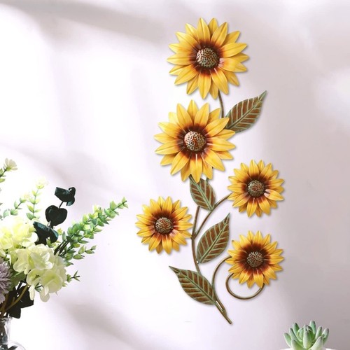 2pcs Metal Sunflower Wall Decor for Porch Patio Courtyard and For indoor Spaces - Picture 4 of 8