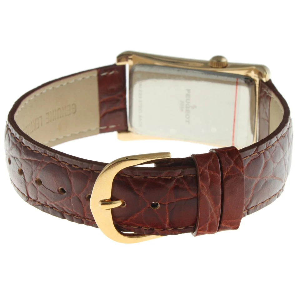 Relógio vintage estilo médico contornado com pulseira de couro - Imagem 3 de 4