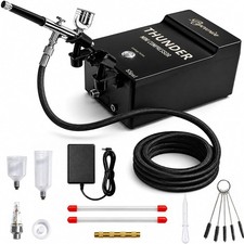 Airbrush Kit with Air Compressor 55 PSI 0.3mm Single-Action  40dB Quiet Motor