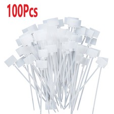 100Pcs Ethernet RJ45 RJ12 Wire Power Cable Label Mark Tags Zip Ties Write