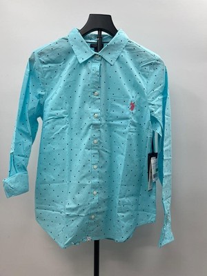 U.S. Polo Assn. Long Sleeve Dot Poplin Shirt by U.S. Polo size L