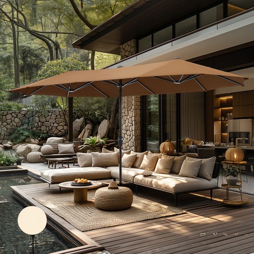 13ft Patio Umbrella Double Side Large Outdoor Market Umbrella with Crank - Picture 51 of 112