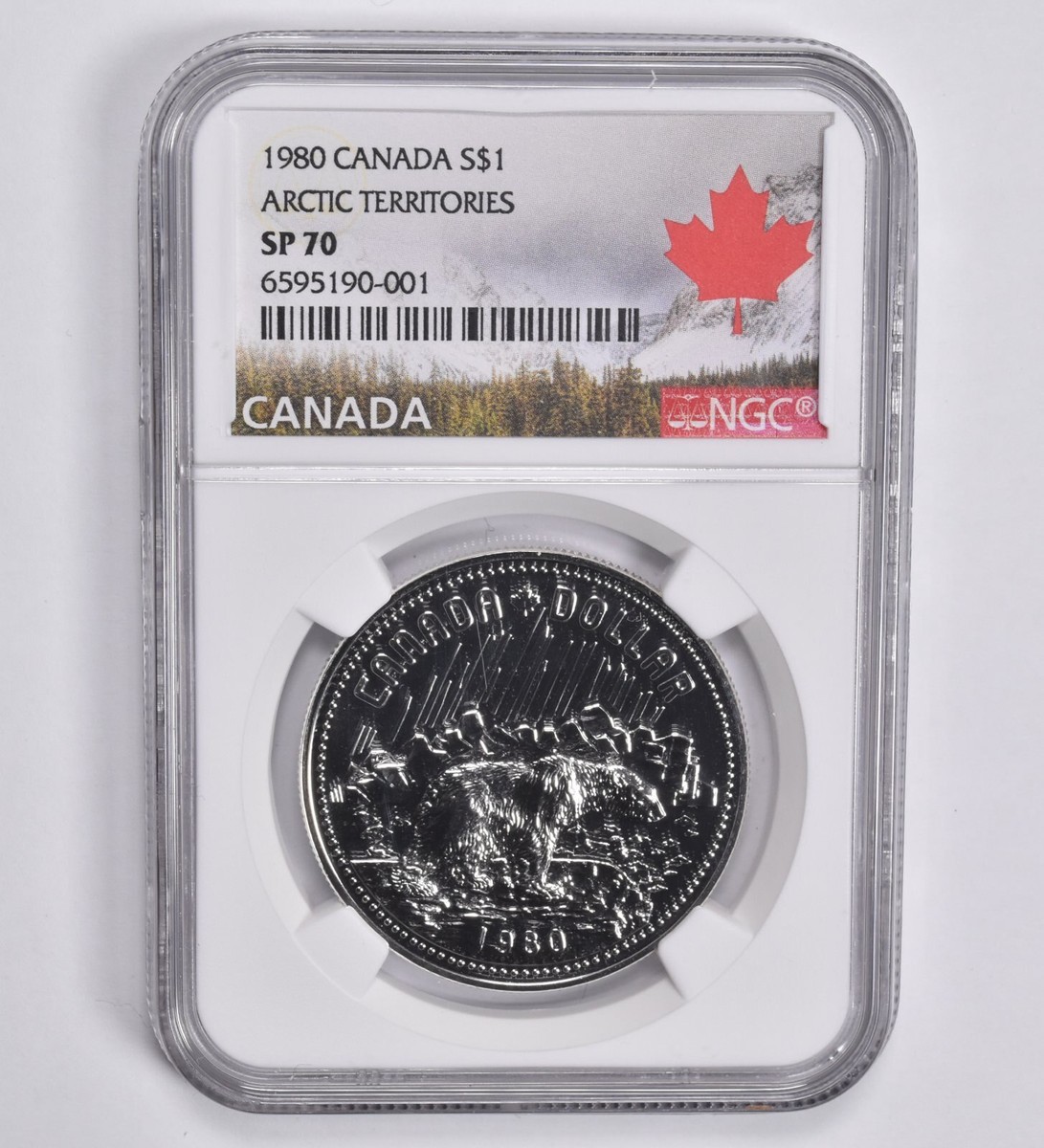 SP70 1980 Canadian $1 Silver Dollar Arctic Territories NGC Canada