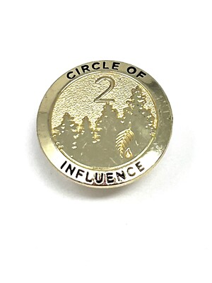 Circle Of Influence 2 Gold Tone Lapel Pin Hat Tac