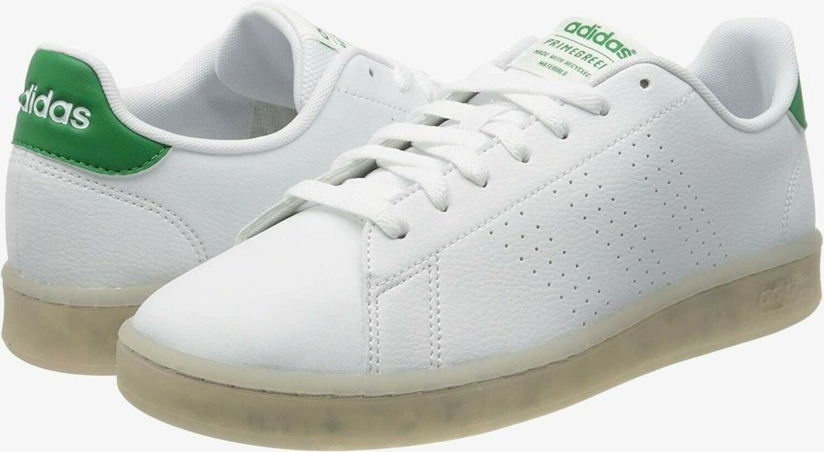 adidas Men's Advantage Eco Sneaker | White/White/Green | Size: 7 M US | eBay