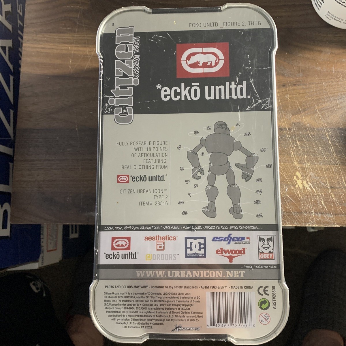 ecko unltd フィギュア　90's Citizen Urban Icon Ecko Unlimited Grey Rhino Figure 2 Thug