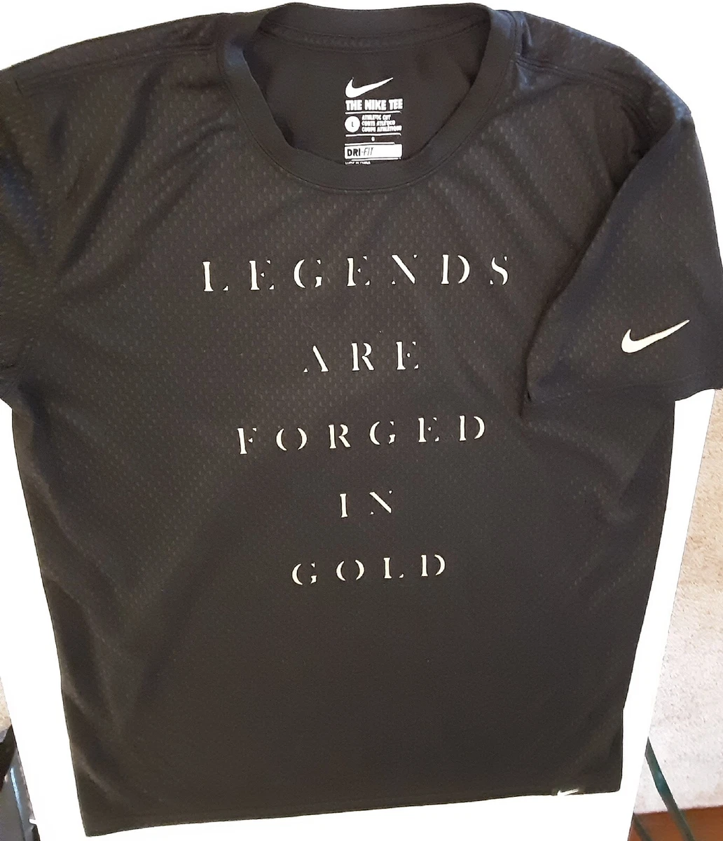 NIKE ELITE LEGENDS ARE FORGED IN GOLD Tee Shirt Large KOBE DRI FIT