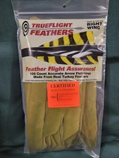 Trueflight Feathers Full Length Right Wing. Leaf Green 100 count Pack. 