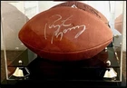 Peyton Manning signed football in display case with COA