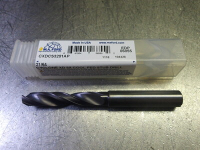 M.A. Ford Cyclone 21/64'' Coolant Thru Carbide Drill CXDCS3281AP (LOC1126A)