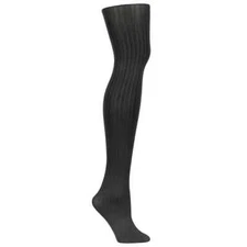 L'eggs 01304 Herringbone Rib Fashion Tights NEW Black or Brown Sizes M & Q