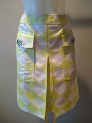 NWT $325 size 8 PER SE VINTAGE COTTON SILK BASKET WEAVE SKIRT